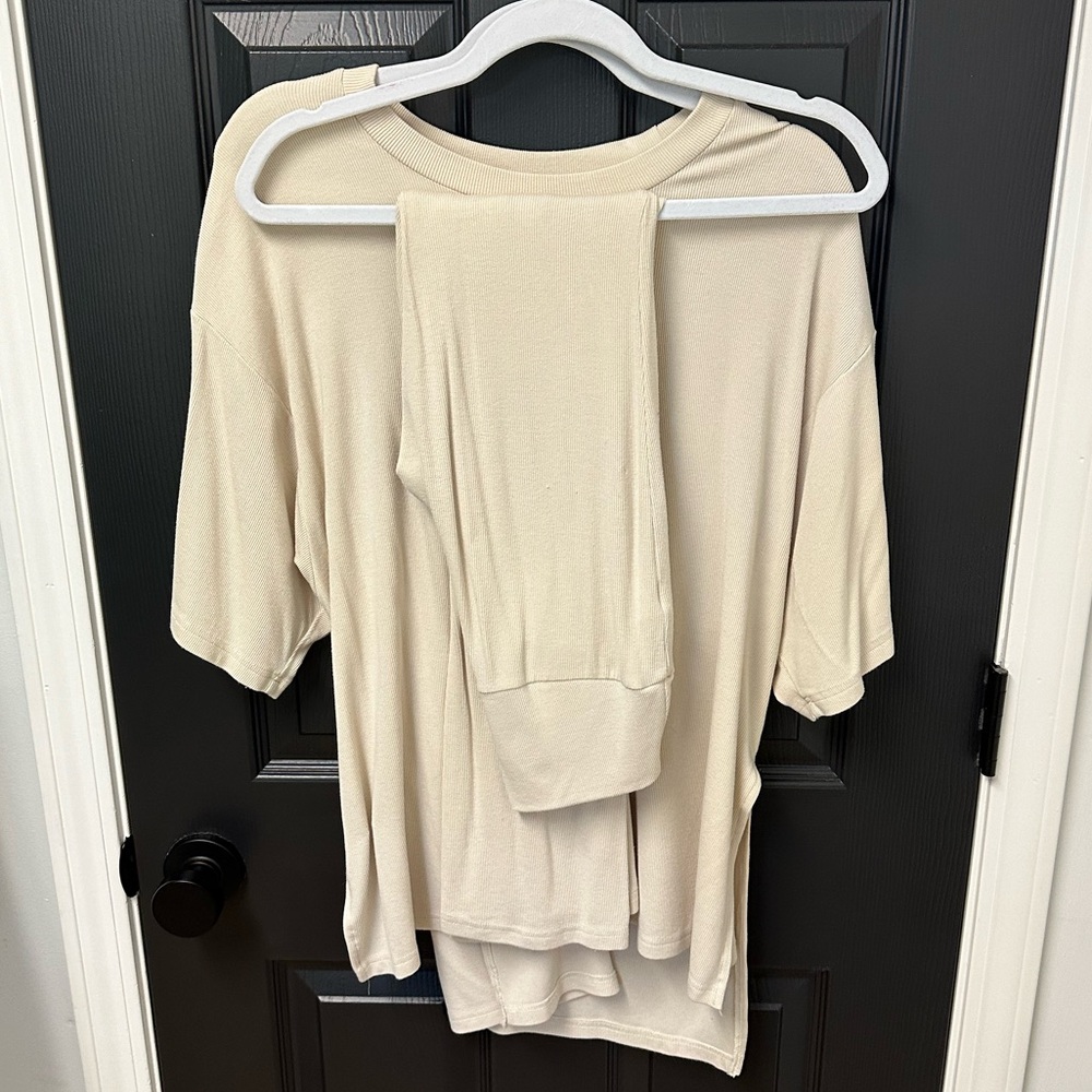 Foxy Kind - All Weekend Long Pant Set - Oatmeal - Small